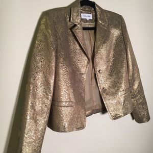 Gold Calvin Klein Suit